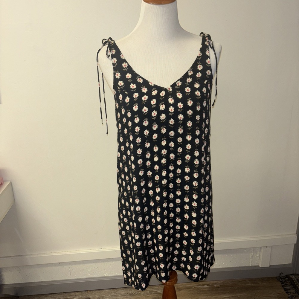 Billabong Dress Sz Xs Floral Beach Peasant Boho Festival Beach Y2K Cottage Navy